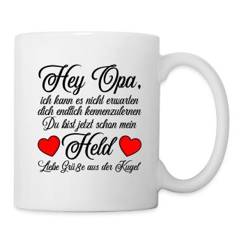 du wirst wieder Opa Überraschung verkünden - Tasse - Weiß - Rechts