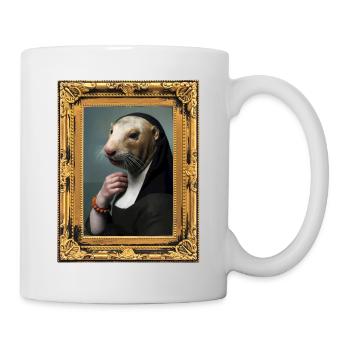 Loutre Perle Bracelet Peinture Art Jan Vermeer - Mug blanc - blanc - Droite
