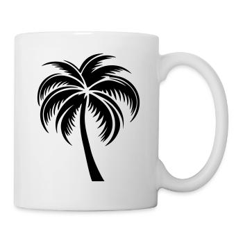 Palme Silhouette Symbol - Tasse - Weiß - Rechts