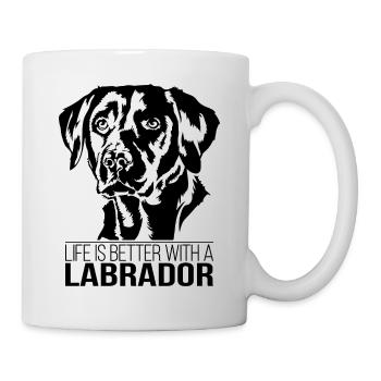 La vie au Labrador est meilleure chien dit Wilsigns - Mug blanc - blanc - Droite