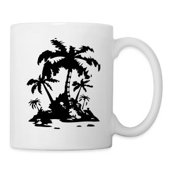 Palm Island Silhouette Symbol - Mug - white - Right