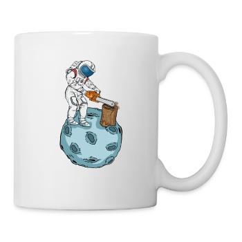 Astronaute Tronçonneuse Hommes Arboriculteur Bûcheron - Mug blanc - blanc - Droite