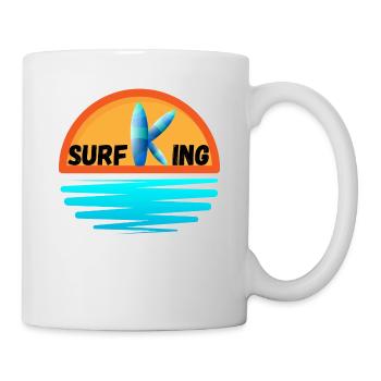 Surfender König - Tasse - Weiß - Rechts