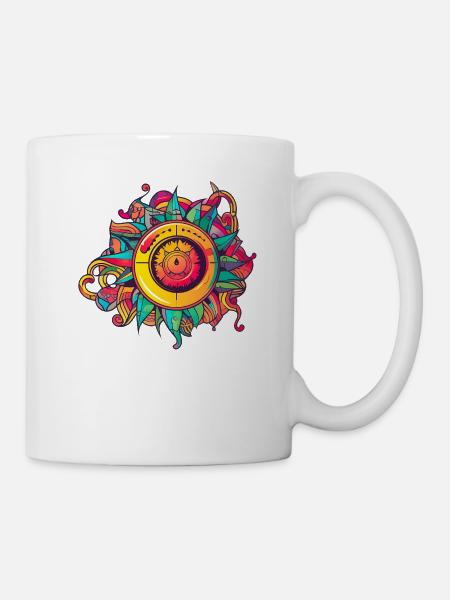 Trippige Zeichnung - Tasse - Weiß