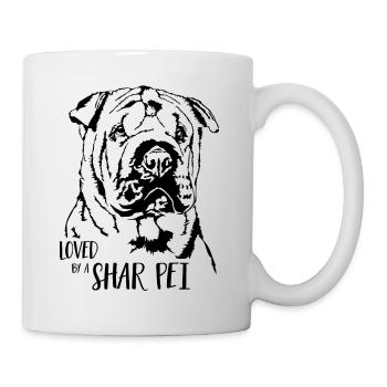 Aimé par un chien chien Shar Pei Dogs Dicton - Mug blanc - blanc - Droite