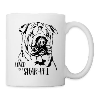 Aimé par un chien Shar-Pei Dog Dog Dicton - Mug blanc - blanc - Droite