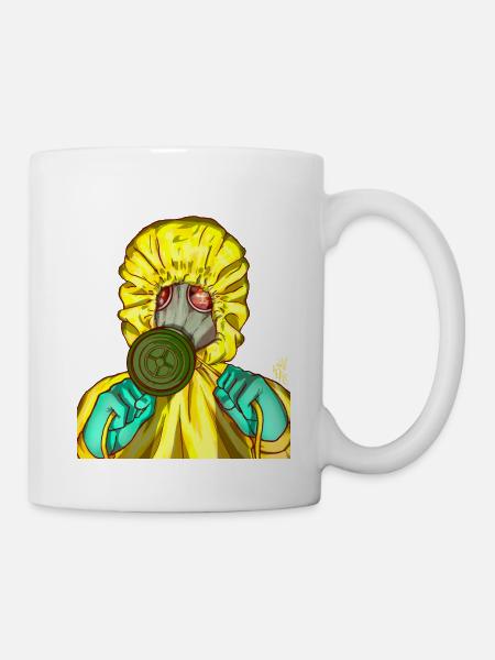 Gasmaske - Tasse - Weiß