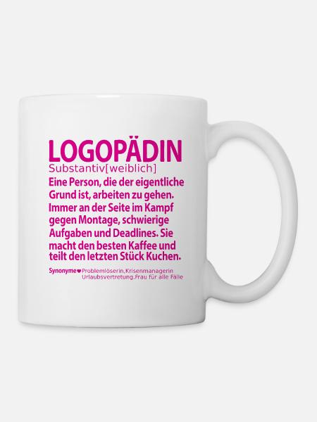 Logopädin Dankeschön danke sagen an zum abschied - Tasse - Weiß