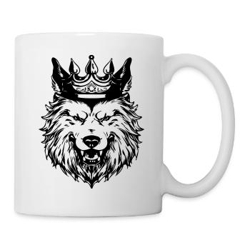 Roi tête de couronne de loup - Mug blanc - blanc - Droite