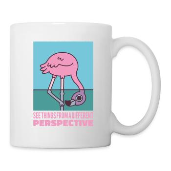 Flamingo sieht die Dinge aus einer anderen Perspektive - Tasse - Weiß - Rechts