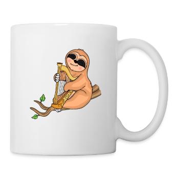 Harpe paresseuse Cadeau Femmes Musique Harpiste - Mug blanc - blanc - Droite