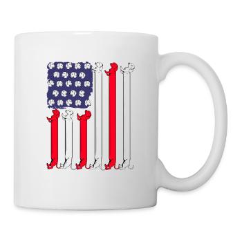 Dackel Hund Geschenk 4th Of July Dachshund - Tasse - Weiß - Rechts