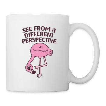 Niedlicher Flamingo Sehen Sie aus einer anderen Perspektive - Tasse - Weiß - Rechts