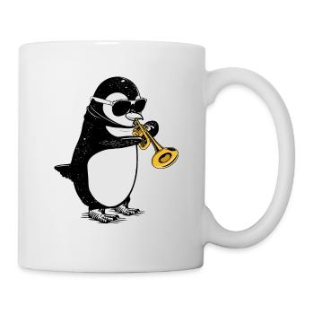 Pinguin Trompete Geschenk Kinder Big Band Musik - Tasse - Weiß - Rechts