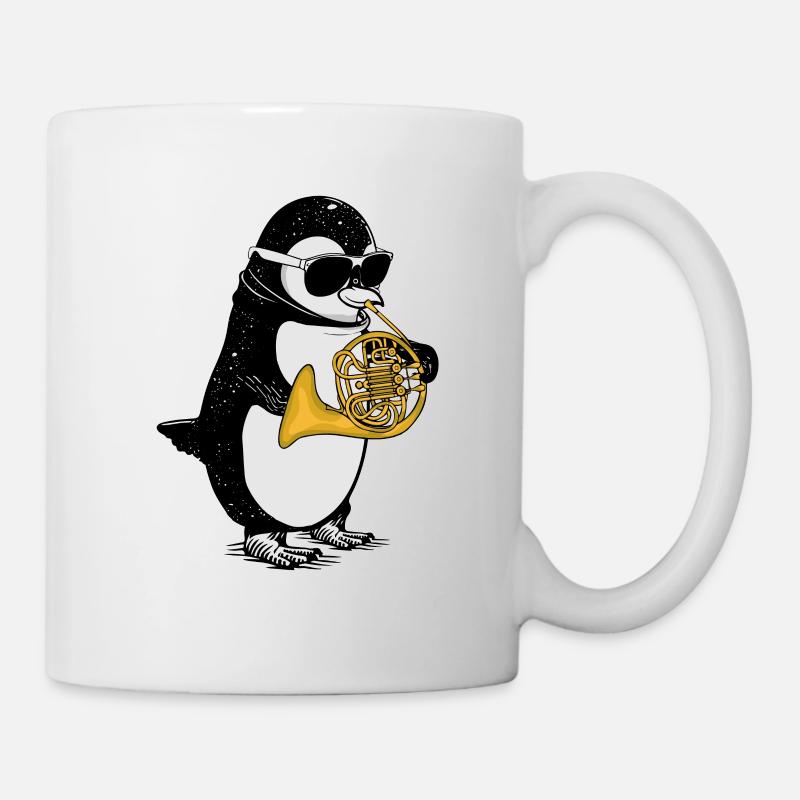 Penguin Gift Music Orchestra Kids French Horn - Mug - white