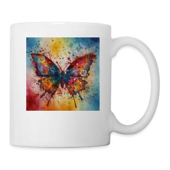 Modern Colourful Butterfly Art - Mug - white - Right