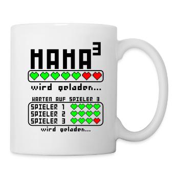 Drillingsmama werdene Mama Hoch 3 Drillinge - Tasse - Weiß - Rechts
