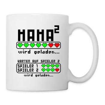 Zwillingsmama werdene Mama Hoch 2.0 Zwillinge - Tasse - Weiß - Rechts