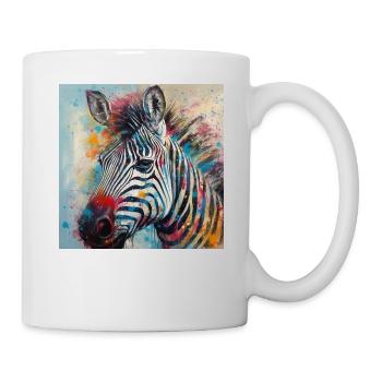Modern & Colourful Zebra Wall Art by Bodhi - Mug - white - Right