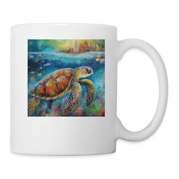 Modern & Colourful Turtle Wall Art by Bodhi - Mug - white - Right
