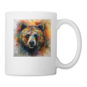 Modern & Colourful Grizzly Bear Wall Art by Bodhi - Mug - white - Right