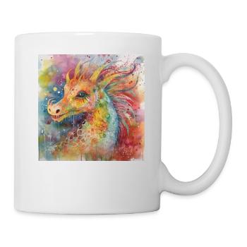 Modern & Colourful Dragon Wall Art by Bodhi - Mug - white - Right