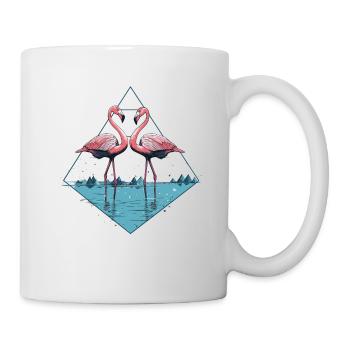 Flamingos stand in the water - Mug - white - Right