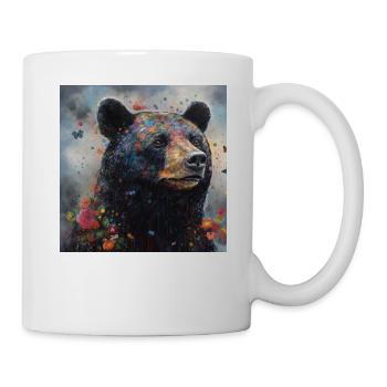 Modern & Colourful Black Bear Wall Art by Bodhi - Mug - white - Right