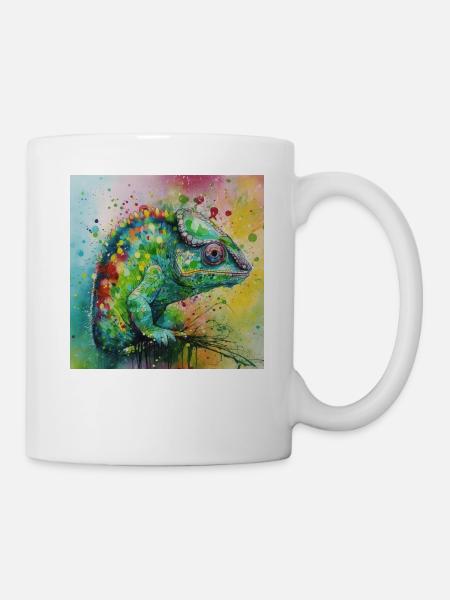 Modern & Colourful Chamelion Wall Art by Bodhi - Mug - white