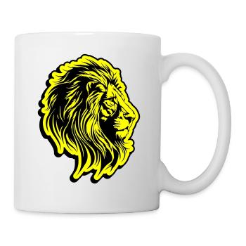 Symbole de tête de lion lion - Mug blanc - blanc - Droite