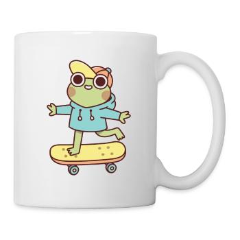 Cute Frog On Skateboard - Mug - white - Right
