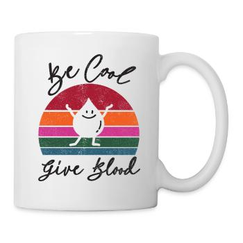 Be cool, give Blood! With Retro Sunset - Tasse - Weiß - Rechts