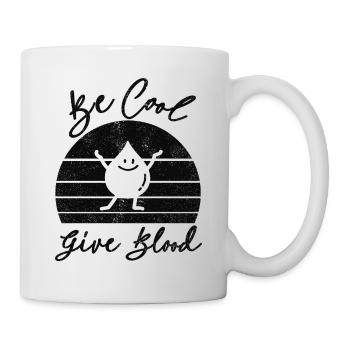 Be cool, give Blood! With Retro Sunset - Tasse - Weiß - Rechts