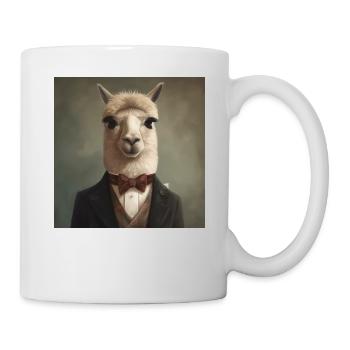 Alpaca in a Suit - Victorian 1800s Style - Mug - white - Right