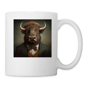 Buffalo in a Suit - Victorian 1800s Style - Mug - white - Right