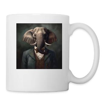 Elephant in a Suit - Victorian 1800s Style - Mug - white - Right