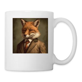 Fox in a Suit - Victorian 1800s Style - Mug - white - Right