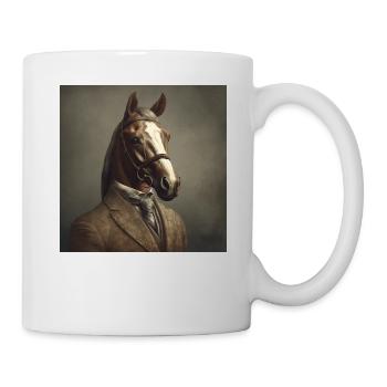 Horse in a Suit - Victorian 1800s Style - Mug - white - Right