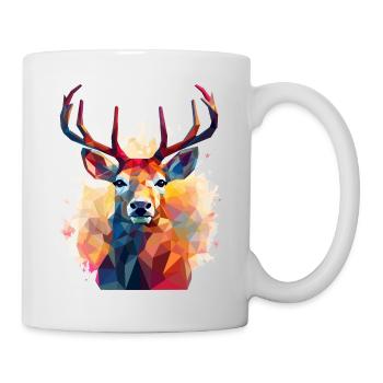 Deer head in low polygon style - Mug - white - Right