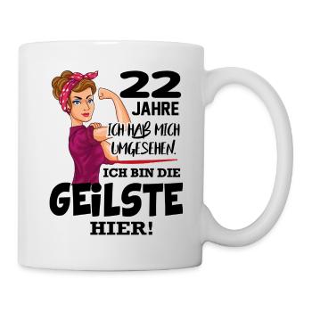 Geburtstag 22 Jahre Die Beste Geilste Chefin Queen - Tasse - Weiß - Rechts