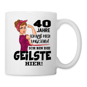 Geburtstag 40 Jahre Die Beste Geilste Chefin Queen - Tasse - Weiß - Rechts