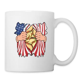 Tacos 4 juillet Drapeau des États-Unis Taco mexicain - Mug blanc - blanc - Droite