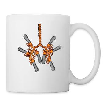 Motorsäge Förster Geschenk Männer Baumpfleger - Tasse - Weiß - Rechts