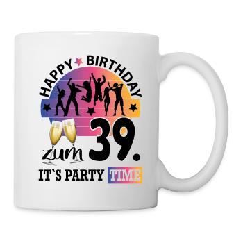 Geburtstag 39 Party People Fete Dancing Tanzen - Tasse - Weiß - Rechts