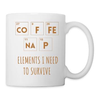 Coffee And Nap Elements I Need To Survive - Mug - white - Right