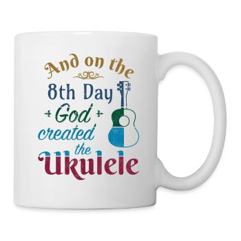 Et le 8ème jour, Dieu a créé le ukulélé - Mug blanc - blanc - Droite