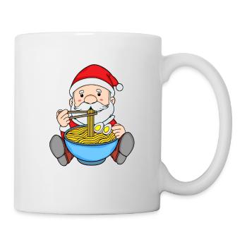Kawaii Weihnachtsmann Essen Japan Nudeln Ramen - Tasse - Weiß - Rechts