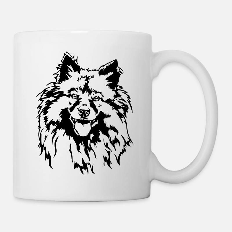 Wolfsspitz Keeshond Hundeportrait Hunde Wilsigns - Tasse - Weiß
