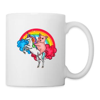 Licorne Cadeau Fille Arc-en-ciel Cochon - Mug blanc - blanc - Droite