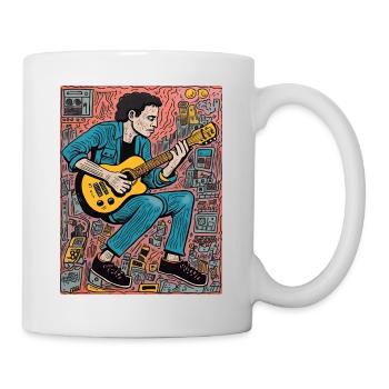 Guitar Guy: Kunst trifft Musik - Tasse - Weiß - Rechts